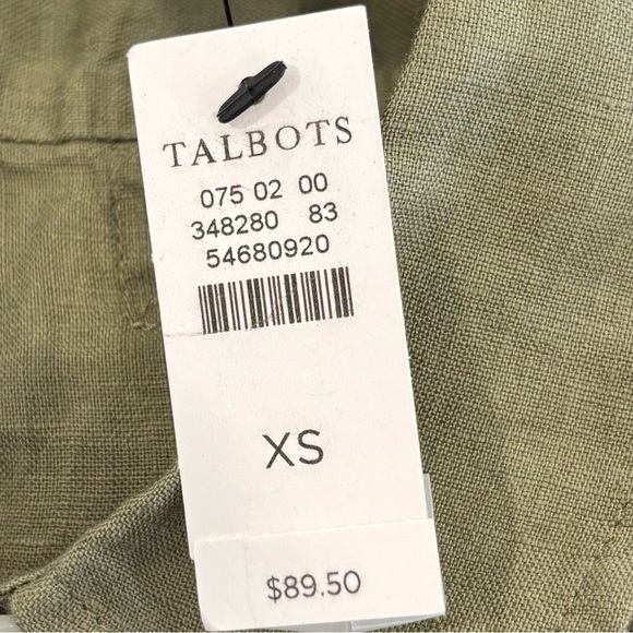 NWT Talbots Linen Popover Shirt In Green Women's Size XS - Picture 7 of 8